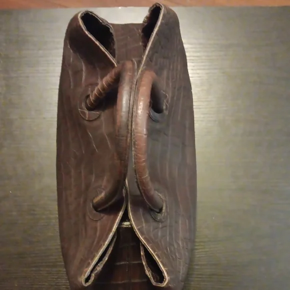 Furla Brown Crocodile-Embossed Women's Bag EUC - Picture 5 of 13